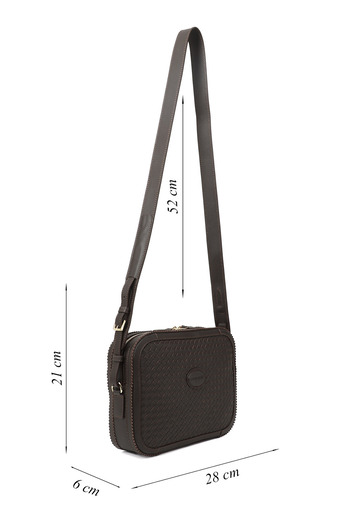 GÖNDERİ(R) Women / Girls Brown Genuine Leather Straw Knitted Long Strap Shoulder Bag