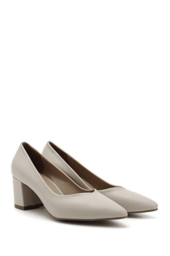 GÖNDERİ(R) Women / Girls Beige Pointed Toe Medium Thick Heeled Shoes