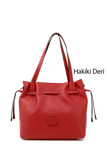 GÖNDERİ(R) Women / Girls Red Genuine Leather Hand and Shoulder Bag