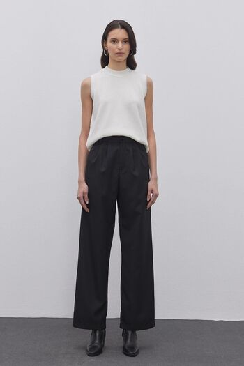 Fahhar Black Palazzo Pants - Women'S, Pleated