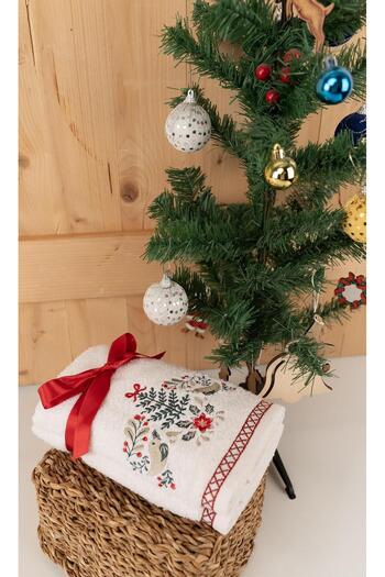 Baveno Cotton 2-Piece Cute Embroidered Gift Towel Set