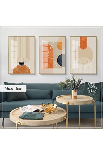 Tablomtr Metal Framed Real Glass Table Italo Set of 3