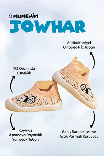Mumenim Jowhar Girls & Baby Flexible, Figured, Soft Non-Slip Orthopedic Sole Pink First Step Sports Shoes