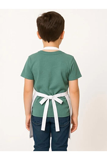Bilenn Tekstil Children's Apron with Straps No 2 - 171 White