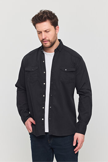 YXC Trend Maker Чоловіча сорочка Slim Fit Чоловіча сорочка з димчастого деніму