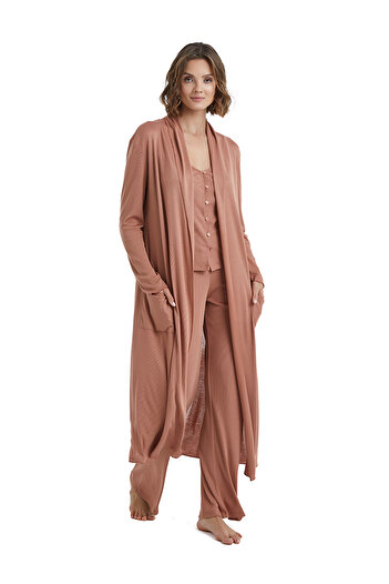 Blackspade Plain Cinnamon Women's Dressing Gown 51341