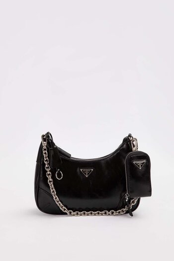 Levidor Black Chain Detailed Patent Leather Bag 930420
