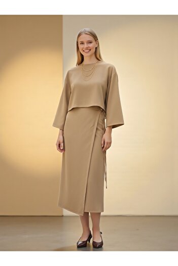 ENDAMIM Linen Skirt Set