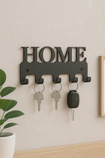 VENON Home Written Wall Hanger Home Written Metal Keychain Hanger |   Wall Mounted Key Organizer