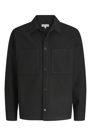 Jack & Jones Men's Black Jjjerry Overshirt Ls Shirt 12280522-Black