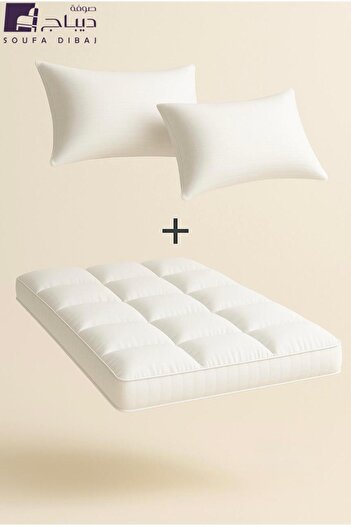 soufa dibaj Package: 3 pieces, mattress topper 8 cm, 2 hotel pillowcases 50*75 cm