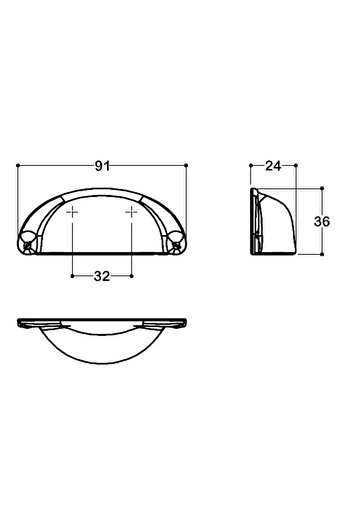 System 4525 Mat Altın Rengi Tas Kulp 32 Mm