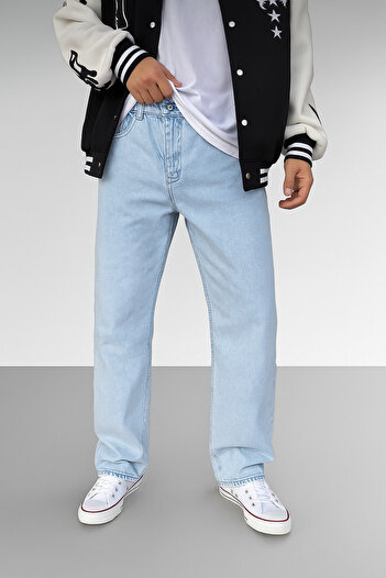 Lyvens Erkek Açık Mavi Baggy Jean Rahat Kesim lyven's