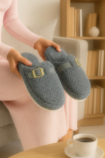 STOCON Buckle Towel Winter Women's House Slippers Dowry Bundle Slippers Winter Slippers Stc1164