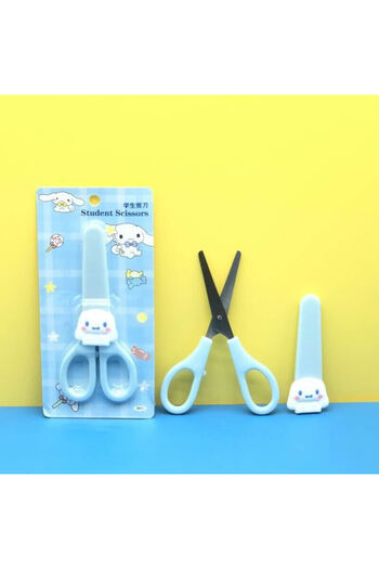 Miniso 2 Kawaii Melody Kuromi Hand Made Scissors Cinnamoroll Children Safety Silicone Shell Kid Stationery.