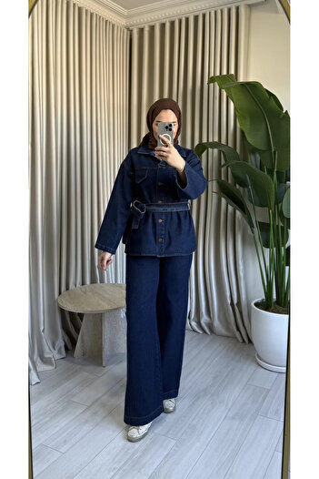 MissPul Tie-Up Shirt Pants Jeans Set