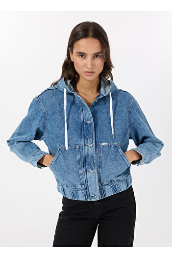 WRANGLER Loose Fit Mavi Kadın Ceket W2510739381-Denim Ceket