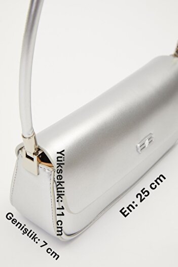 Levidor Silver Long Strap Shoulder Bag