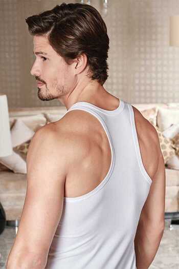 Berrak , Pack of 6 Ribana Men's White Rambo Undershirts 100% Cotton ****