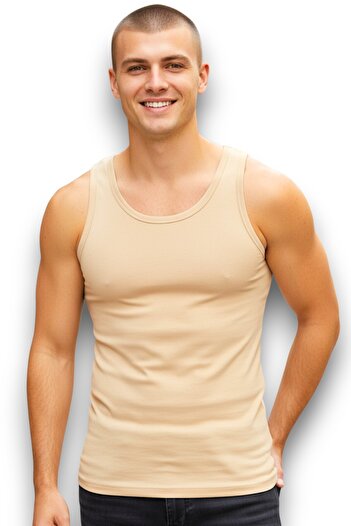 Fanilam 2-Piece Star Bamboo Tan Men's Undershirt