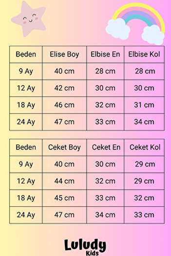 Luludy Kids Kapüşonlu Ceketli Çiçek Desenli Kız Çocuk Elbise Ceket Takım