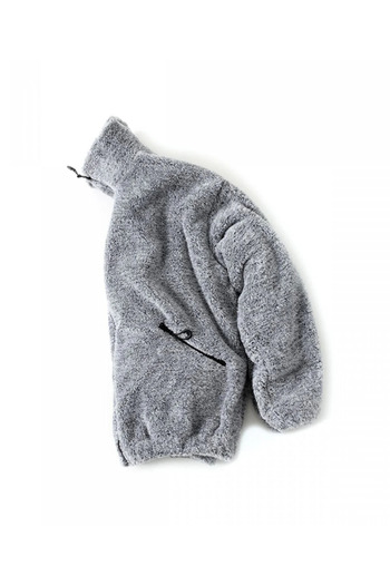 RANESA Men's Gray Oversize Plush Jacket