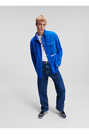 Karl Lagerfeld Jeans Normal Mavi Erkek Gömlek 236D1650_KLJ UTILITY SHIRT JACKET