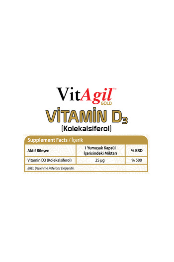 Allergo Vitagil Gold Vitamin D3 1000 Iu 100 Capsules