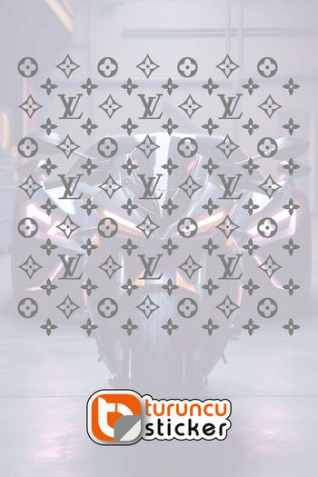 Turuncu Sticker Lv Pattern Sticker 25X25 cm - Vehicle - Engine - Laptop - Helmet Sticker