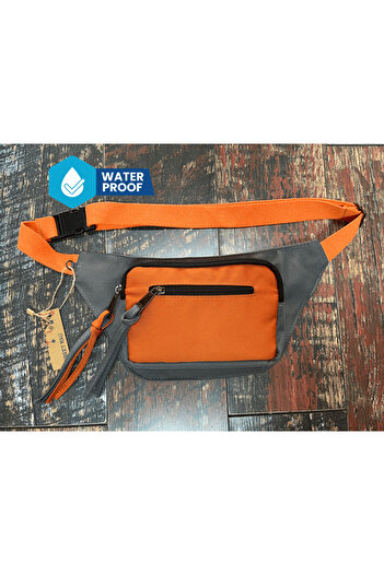 Street Bag Solid Color Waterproof Canvas Waist Bag Daily Travel Use