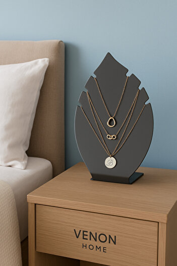 VENON Leaf 25 cm Necklace Hanger Jewelry Metal Stand Organizer Jeweler Necklace Organizer