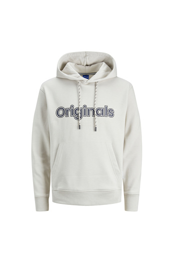 Jack & Jones Ανδρικό φούτερ με κουκούλα κρεμ 12246802_JORLAKEWOOD SWEAT HOOD BF