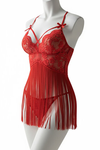 Peille Thin Straps Lace Detail Nightgown