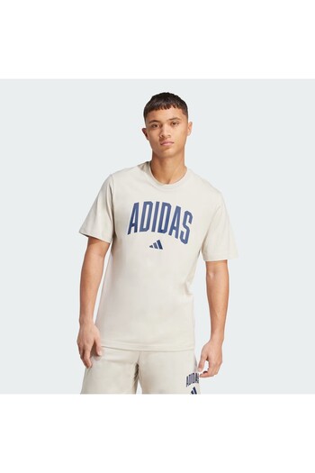adidas Collegiate Lineage Graphic Men's Cream T-Shirt (Jm6415)