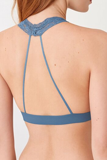 DEEP SECRET Μπλε Πίσω Λεπτομερές Full Lace Bralet Ds 200457 br