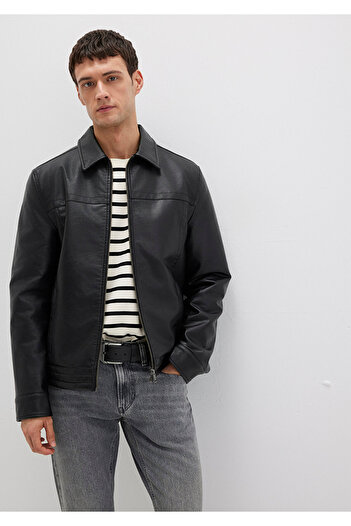 Mavi Men's Black M0110635-71379 Leather Jacket