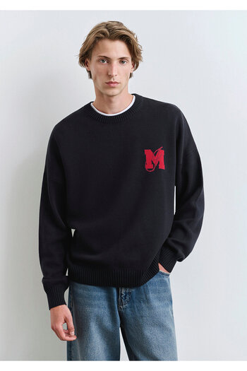 Mavi M Printed Navy Blue Sweater Loose Fit / Relaxed Fit 0710314-89353