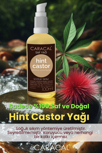 caracal 100ml Saf Hint Yağı Castor Yağı Soğuk Sıkım Kastor Yağı Ricinus Communis Doğal Ve Katkısız