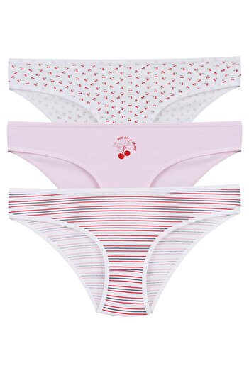koza iç giyim Women's 3-Piece Cotton Basic Panties