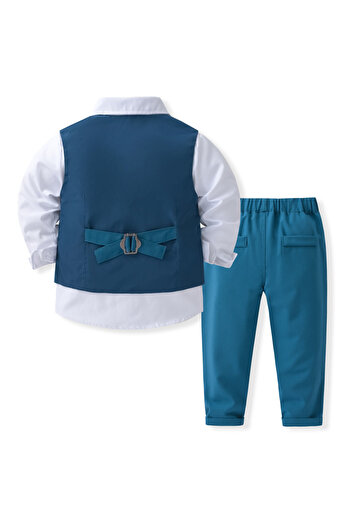 Kidohug Elegant boys' suit, Kidohug, 4 pieces: White shirt, Long pants, Vest, Bow tie