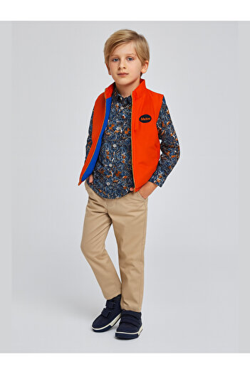 Casabony 3-Piece Set Anorak Vest & Shirt & Gabardine Trousers for Boys
