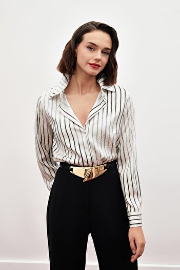 Sateen Black Striped Classic Shirt