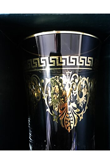 DECOSTYLE Pera Gold Plated Paşabahçe Azur Lux Soft Drink and Water Glass 300Cc