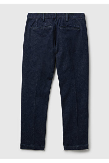 United Colors of Benetton Men's Slim Fit Navy Blue Denim Chino Pants