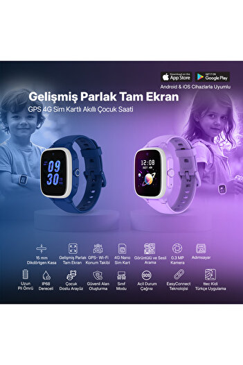Ttec Kidi Lite GPS 4G Sim Kartlı Akıllı Çocuk Saati, 2KSW01