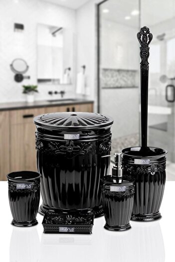 Okyanus Home Σετ μπάνιου Black Sultan Series 5 τεμαχίων