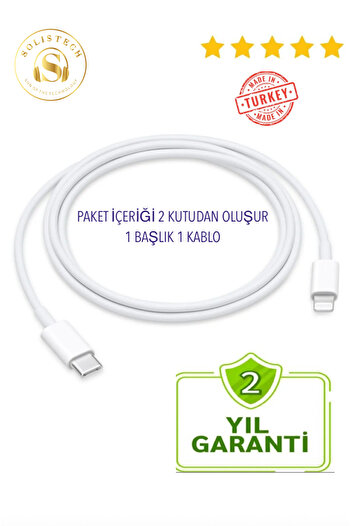 Solistech Sun Of The Tecnology ıphone tüm serilerle uyumlu hızlı şarj seti adaptör kablo 5 6 7 8 9 10 11 12 13 14 PRO MAX destekli