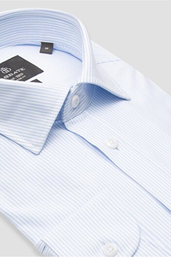 Abbate Florence Jersey Cotton Blend Comfort Fit Navy Classic Collar Men's Solid Shirt