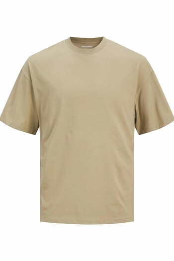 Jack & Jones Ανδρικό μπλουζάκι Jjebradley Tee Ss με λαιμόκοψη σε γκρι χρώμα 12249319-Coriander