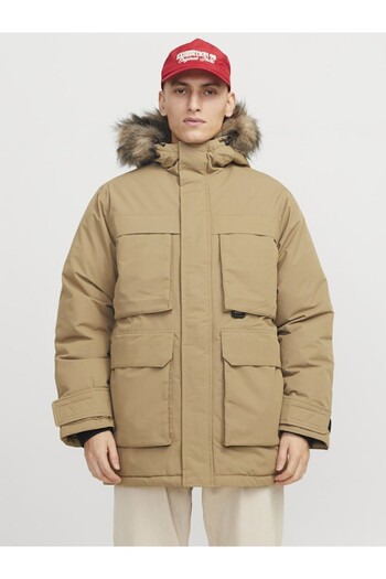 Jack & Jones Ανδρικό μπουφάν Jjstar Parka σε μπεζ χρώμα 12256892-Elmwood